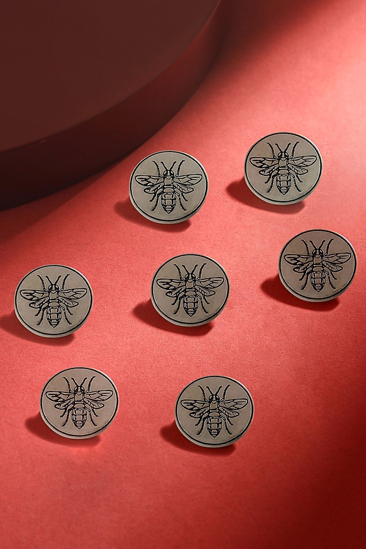 Dark Grey Flying Wonder Buttons (Set of 7) by Cosa Nostraa at Pernia's Pop Up Shop