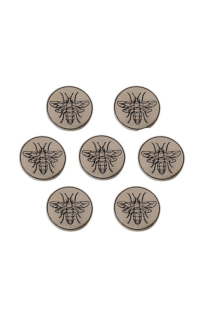 Dark Grey Flying Wonder Buttons (Set of 7) by Cosa Nostraa at Pernia's Pop Up Shop