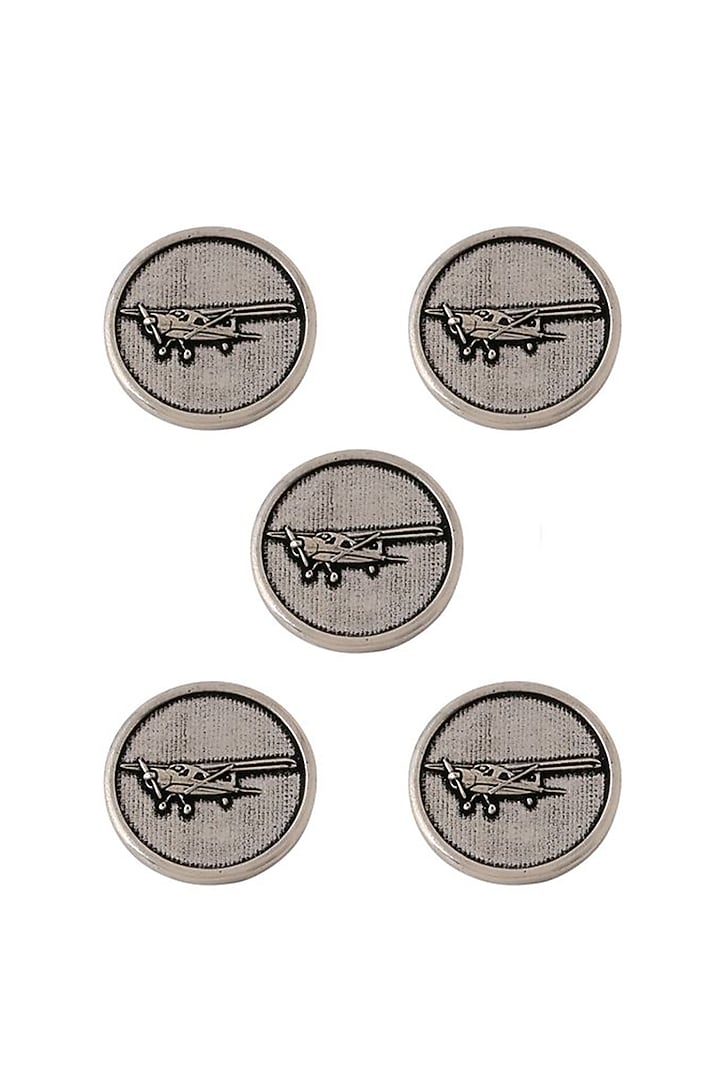 Dark Grey Vintage Plane Buttons (Set of 5) by Cosa Nostraa at Pernia's Pop Up Shop