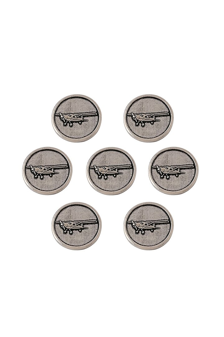 Dark Grey Vintage Plane Buttons (Set of 7) by Cosa Nostraa at Pernia's Pop Up Shop