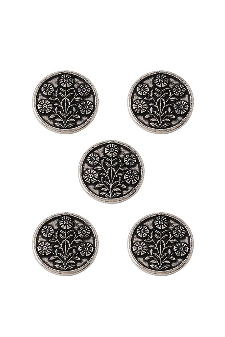 Dark Grey Eternal Garden Buttons (Set of 5) by Cosa Nostraa at Pernia's Pop Up Shop