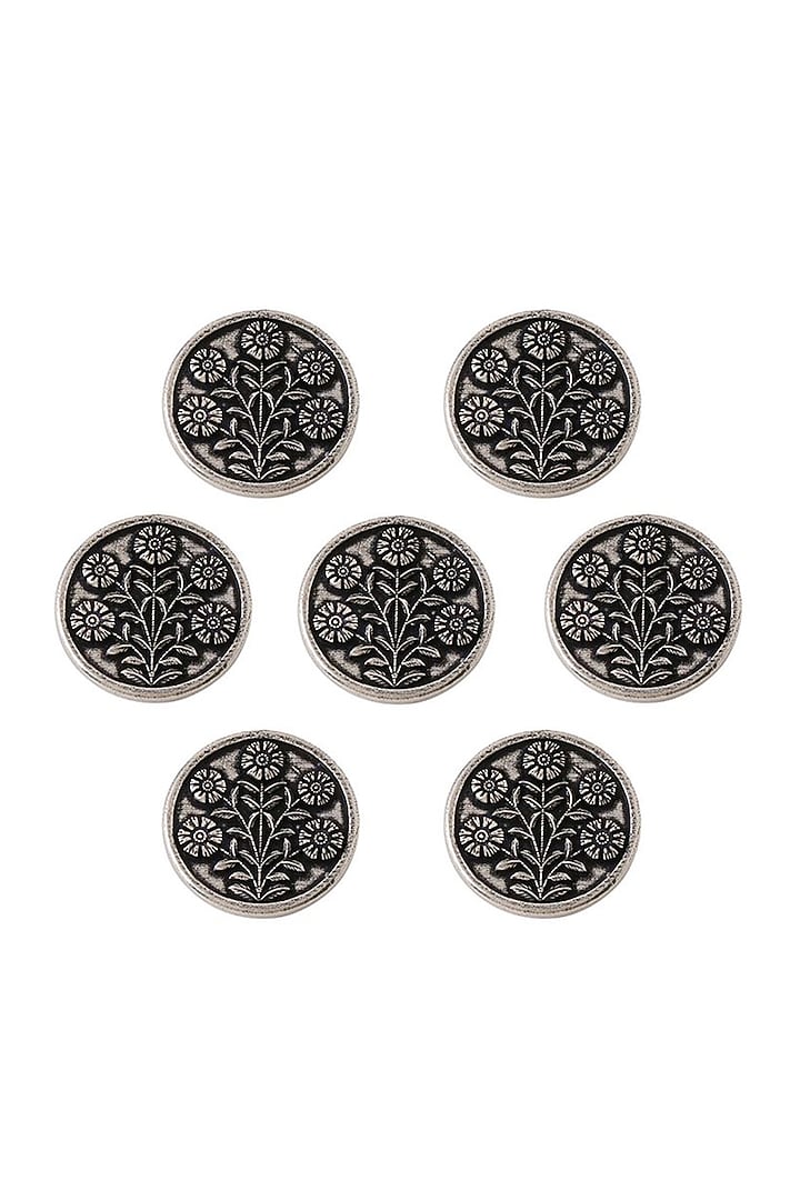 Dark Grey Eternal Garden Buttons (Set of 7) by Cosa Nostraa at Pernia's Pop Up Shop
