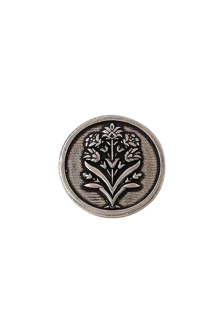 Dark Grey Floral Wonder Buttons (Set of 5) by Cosa Nostraa at Pernia's Pop Up Shop
