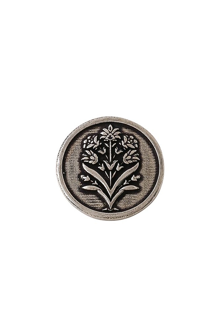 Dark Grey Floral Wonder Buttons (Set of 7) by Cosa Nostraa at Pernia's Pop Up Shop
