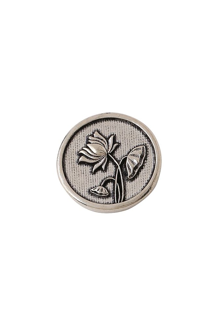 Dark Grey Lotus Magic Buttons (Set of 5) by Cosa Nostraa at Pernia's Pop Up Shop