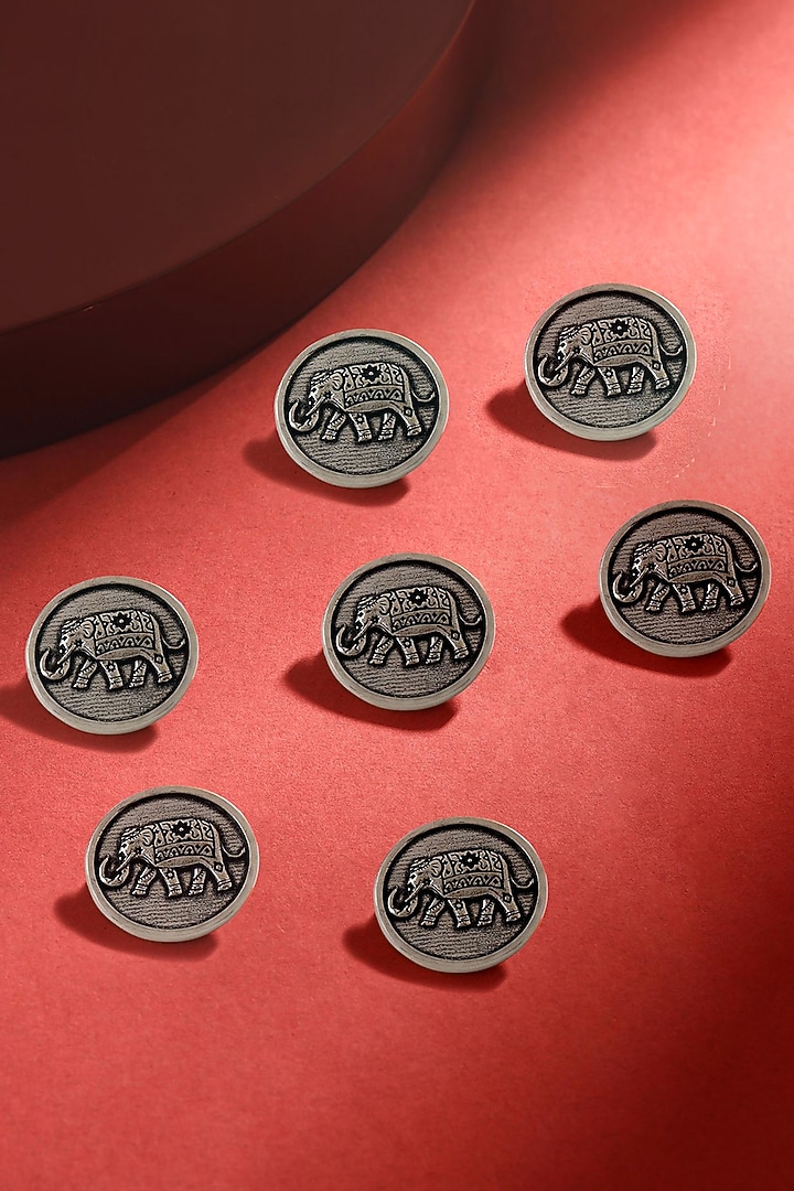 Dark Grey Buttons (Set of 7) by Cosa Nostraa at Pernia's Pop Up Shop