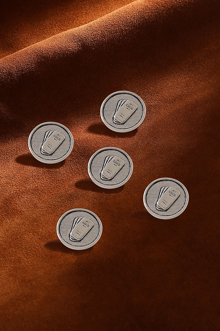 Dark Grey Biscuit Buttons (Set of 5) by Cosa Nostraa at Pernia's Pop Up Shop