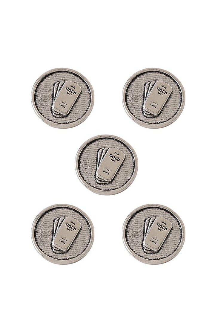Dark Grey Biscuit Buttons (Set of 5) by Cosa Nostraa at Pernia's Pop Up Shop