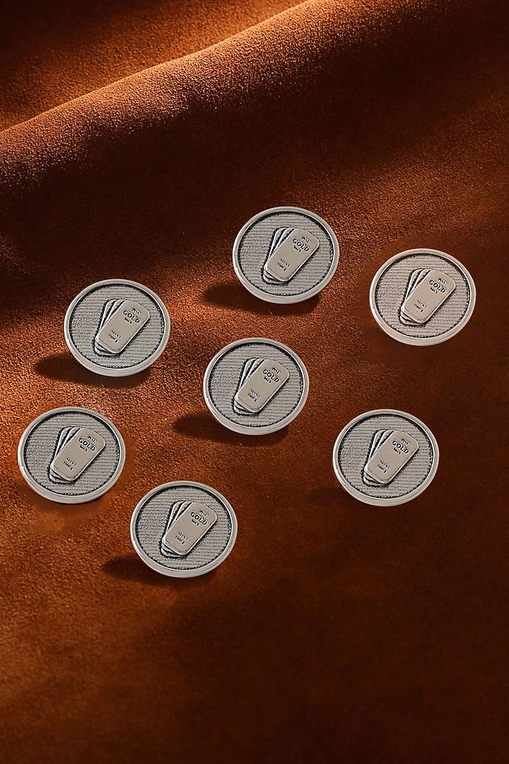 Dark Grey Biscuit Buttons (Set of 7) by Cosa Nostraa at Pernia's Pop Up Shop