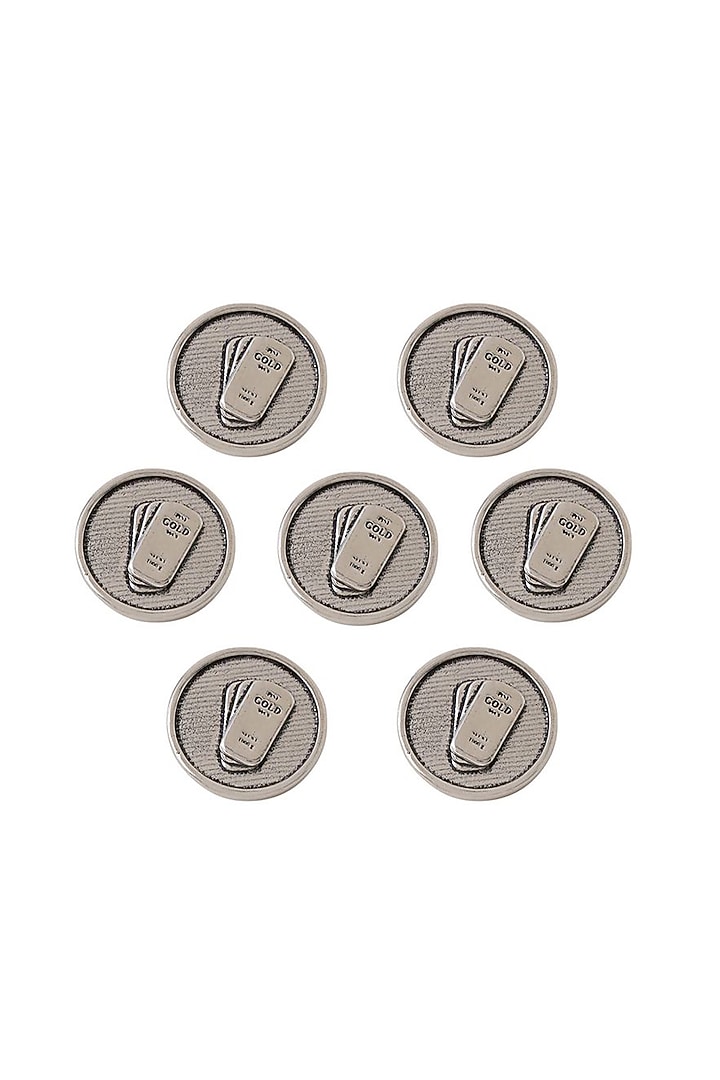 Dark Grey Biscuit Buttons (Set of 7) by Cosa Nostraa at Pernia's Pop Up Shop
