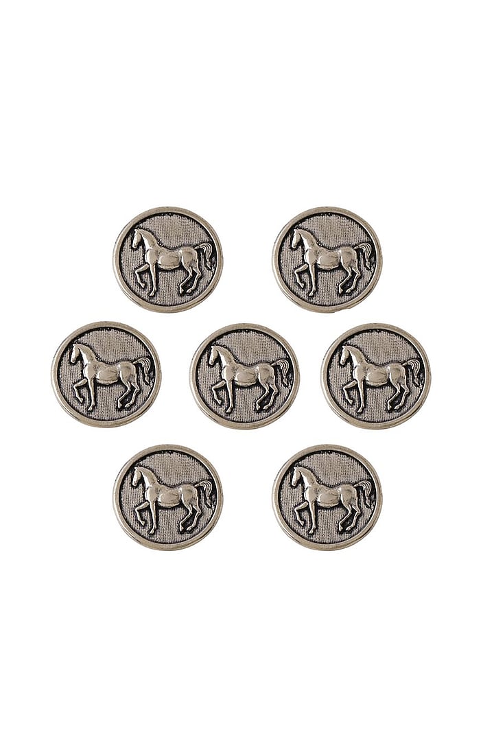 Dark Grey Stallion Shimmer Buttons (Set of 7) by Cosa Nostraa at Pernia's Pop Up Shop