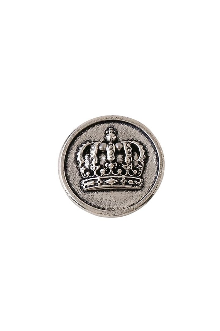 Dark Grey Emperor Crown Buttons (Set of 7) by Cosa Nostraa at Pernia's Pop Up Shop