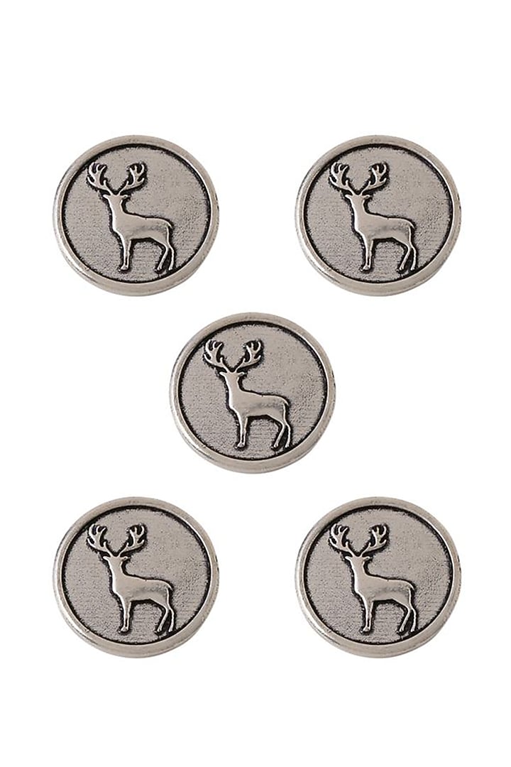 Dark Grey Daring Deer Buttons (Set of 5) by Cosa Nostraa at Pernia's Pop Up Shop