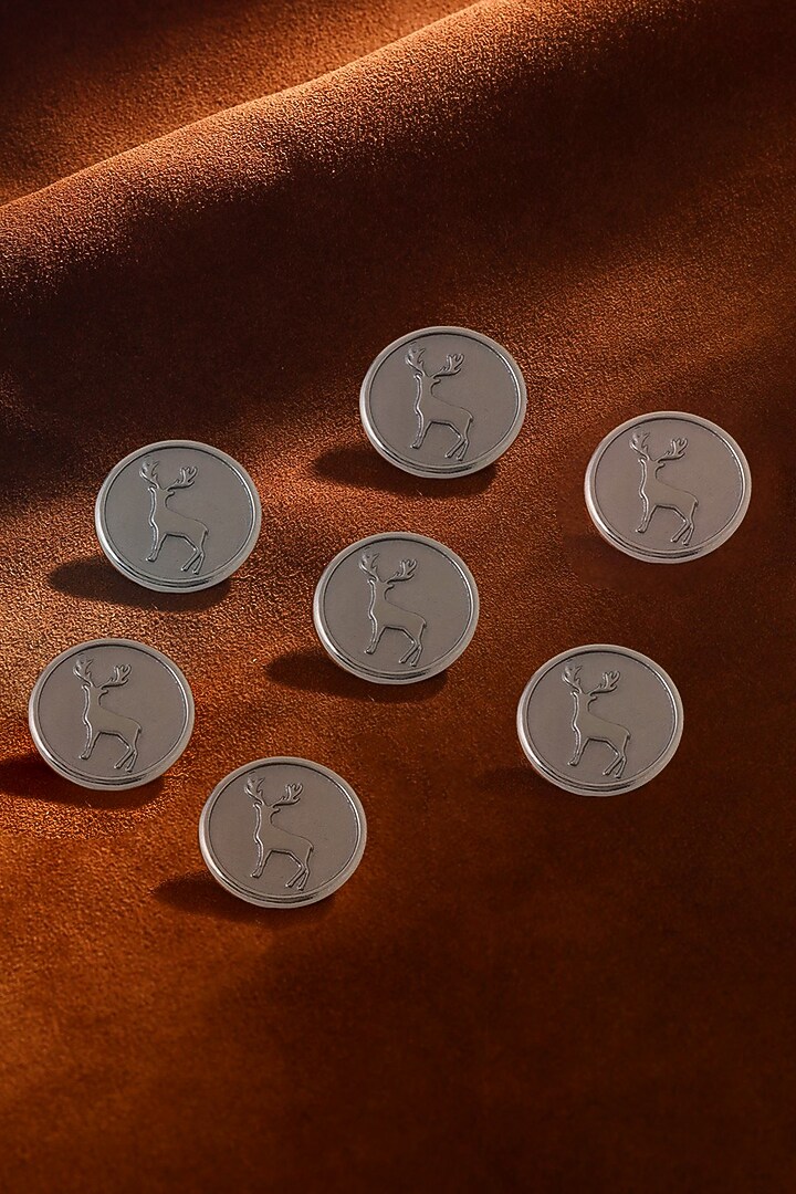 Dark Grey Daring Deer Buttons (Set of 7) by Cosa Nostraa at Pernia's Pop Up Shop
