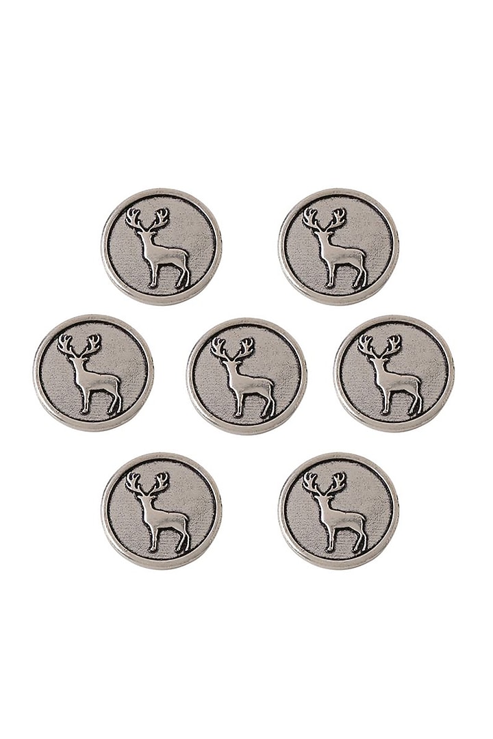 Dark Grey Daring Deer Buttons (Set of 7) by Cosa Nostraa at Pernia's Pop Up Shop