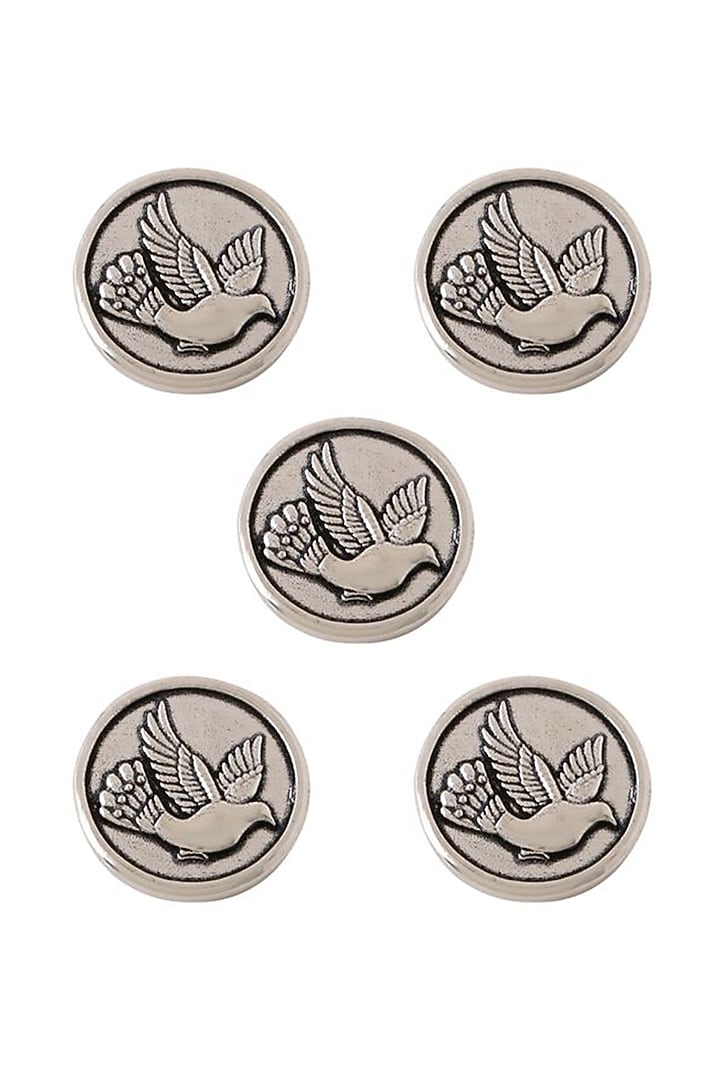 Dark Grey Flying Bird Buttons (Set of 5) by Cosa Nostraa at Pernia's Pop Up Shop