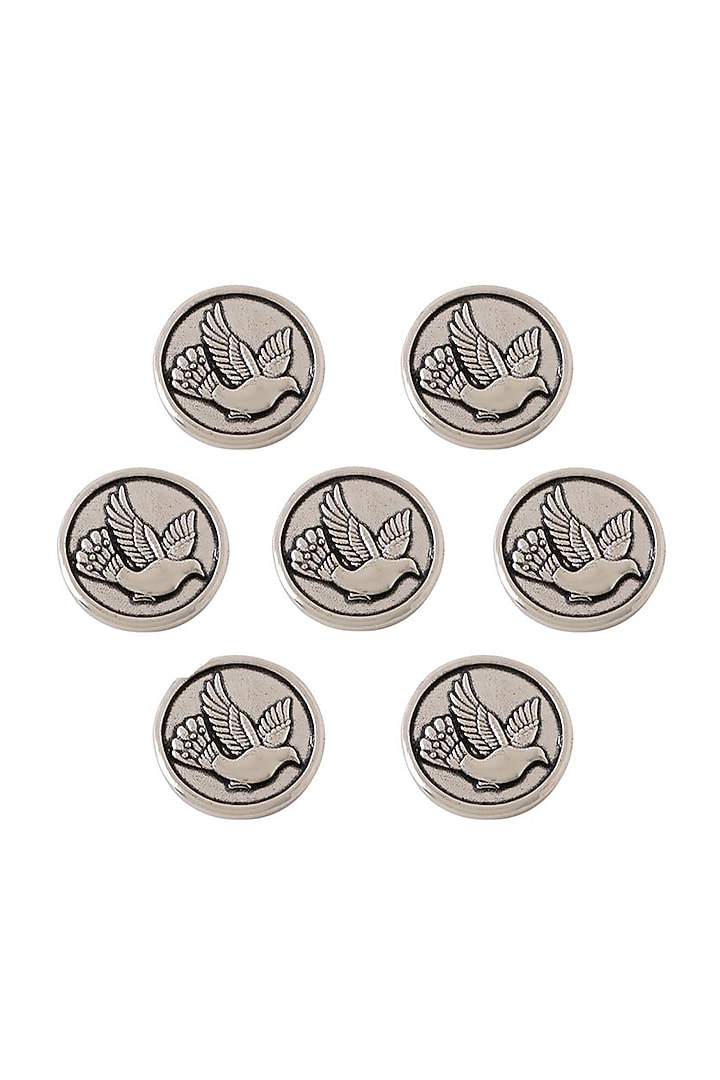 Dark Grey Flying Bird Buttons (Set of 7) by Cosa Nostraa at Pernia's Pop Up Shop