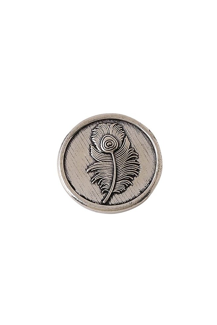Dark Grey Peacock Grace Buttons (Set of 5) by Cosa Nostraa at Pernia's Pop Up Shop