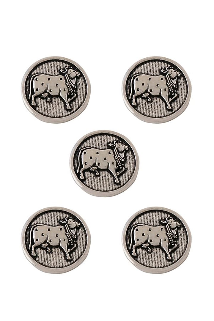 Dark Grey Classy Cow Buttons (Set of 5) by Cosa Nostraa at Pernia's Pop Up Shop