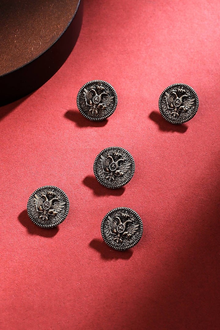 Antique Gold Sacred Geometric Buttons (Set of 5) by Cosa Nostraa at Pernia's Pop Up Shop