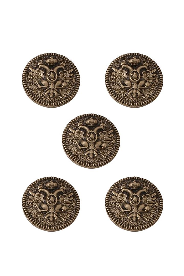 Antique Gold Sacred Geometric Buttons (Set of 5) by Cosa Nostraa at Pernia's Pop Up Shop
