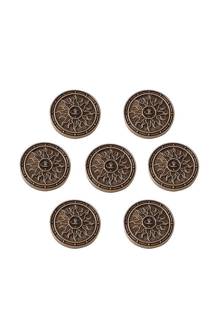 Antique Gold Radiant Dawn Buttons (Set of 7) by Cosa Nostraa at Pernia's Pop Up Shop