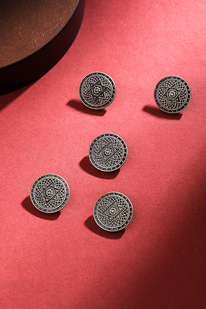 Antique Gold Spiral Starburst Buttons (Set of 5) by Cosa Nostraa at Pernia's Pop Up Shop