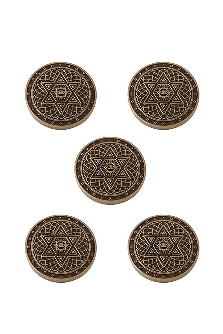 Antique Gold Spiral Starburst Buttons (Set of 5) by Cosa Nostraa at Pernia's Pop Up Shop