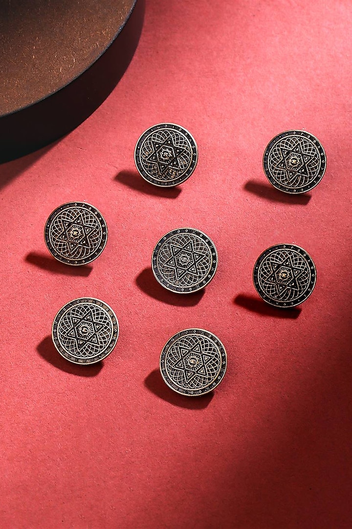Antique Gold Spiral Starburst Buttons (Set of 7) by Cosa Nostraa at Pernia's Pop Up Shop