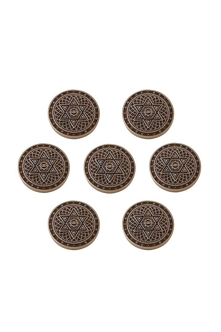 Antique Gold Spiral Starburst Buttons (Set of 7) by Cosa Nostraa at Pernia's Pop Up Shop