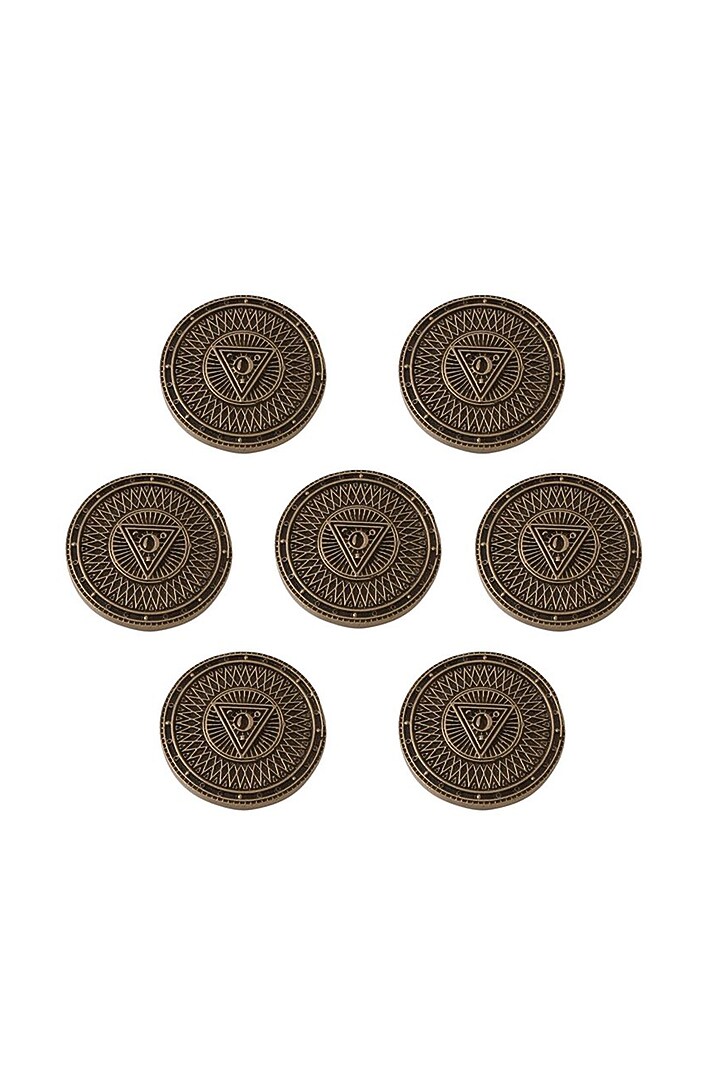 Antique Gold Triangle Power Buttons (Set of 7) by Cosa Nostraa at Pernia's Pop Up Shop