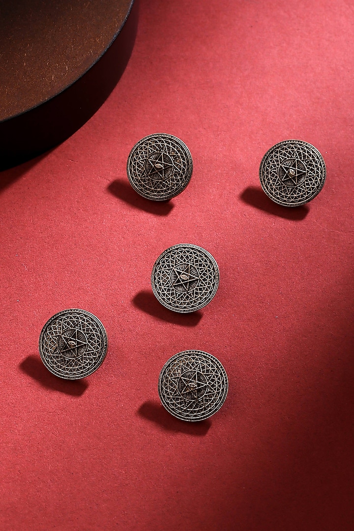 Antique Gold Mandala Pattern Buttons (Set of 5) by Cosa Nostraa at Pernia's Pop Up Shop