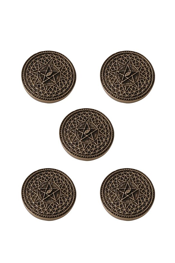 Antique Gold Mandala Pattern Buttons (Set of 5) by Cosa Nostraa at Pernia's Pop Up Shop