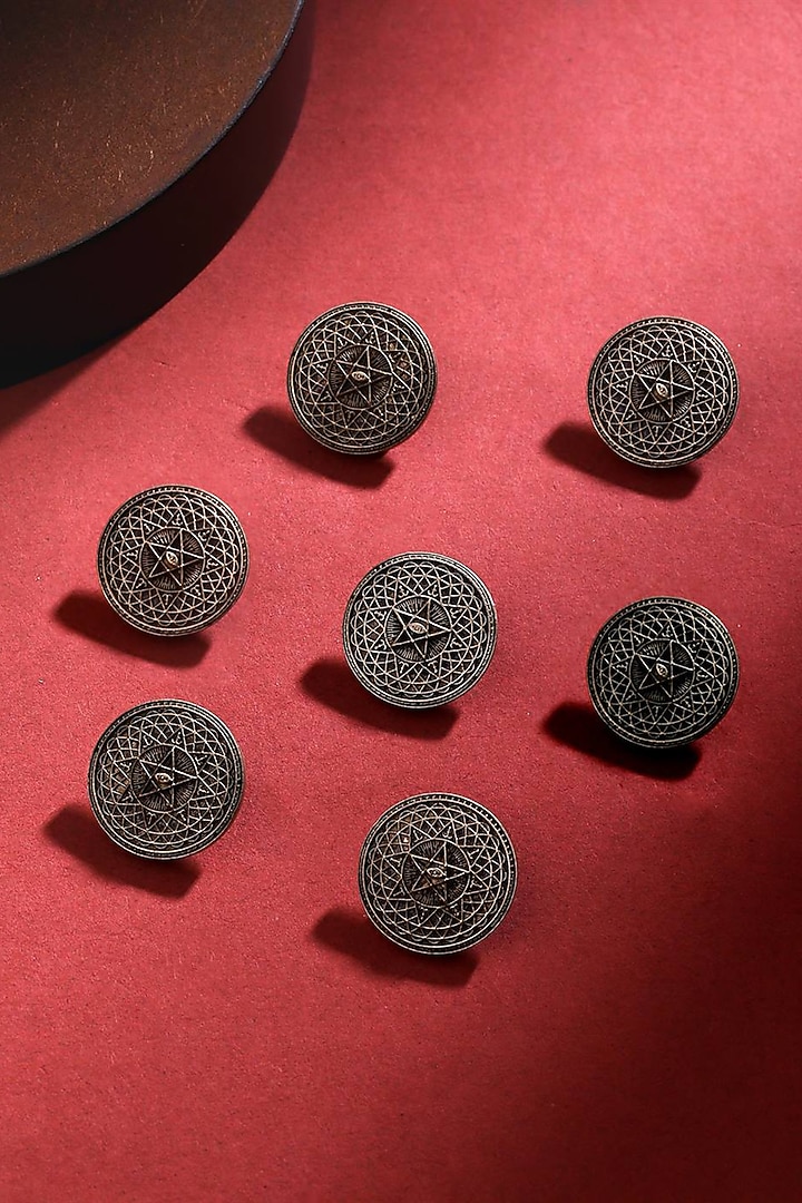 Antique Gold Mandala Pattern Buttons (Set of 7) by Cosa Nostraa at Pernia's Pop Up Shop