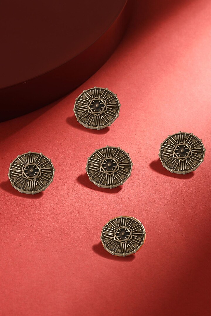 Antique Gold Vintage Hexagon Buttons (Set of 5) by Cosa Nostraa at Pernia's Pop Up Shop