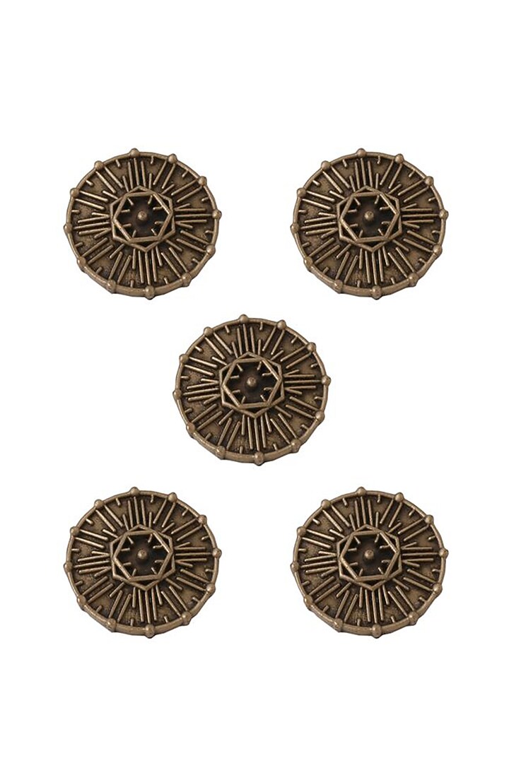 Antique Gold Vintage Hexagon Buttons (Set of 5) by Cosa Nostraa at Pernia's Pop Up Shop