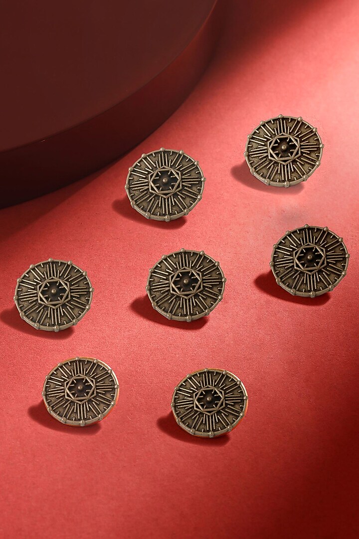 Antique Gold Vintage Hexagon Buttons (Set of 7) by Cosa Nostraa at Pernia's Pop Up Shop
