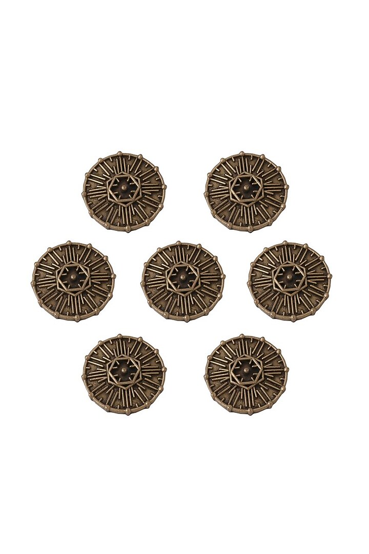 Antique Gold Vintage Hexagon Buttons (Set of 7) by Cosa Nostraa at Pernia's Pop Up Shop