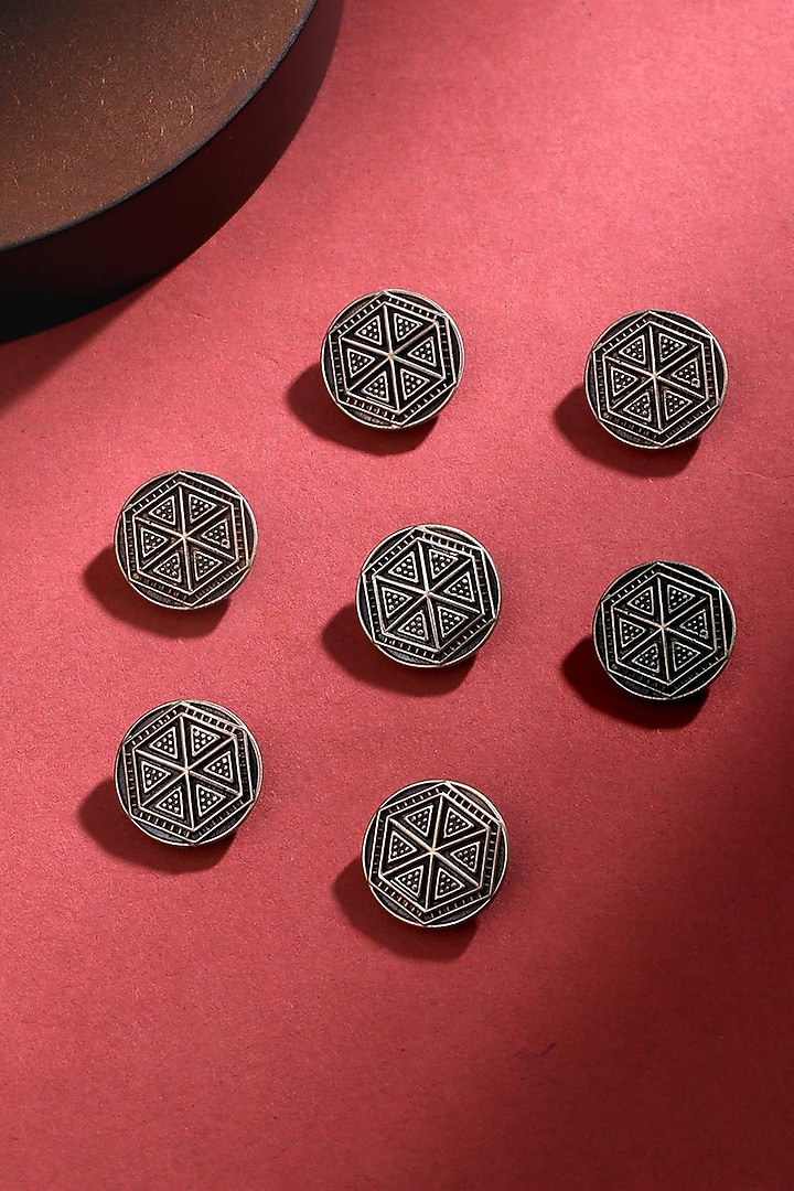 Antique Gold Double Hexagon Buttons (Set of 7) by Cosa Nostraa at Pernia's Pop Up Shop