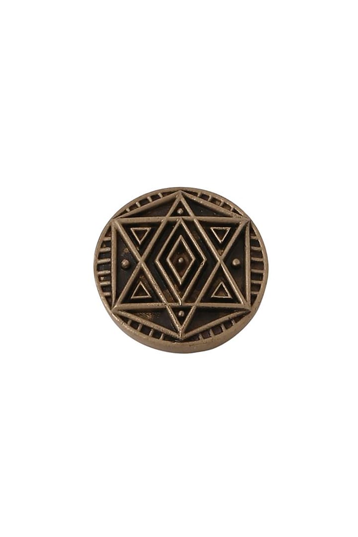 Antique Gold Pentagon Fractal Buttons (Set of 5) by Cosa Nostraa at Pernia's Pop Up Shop