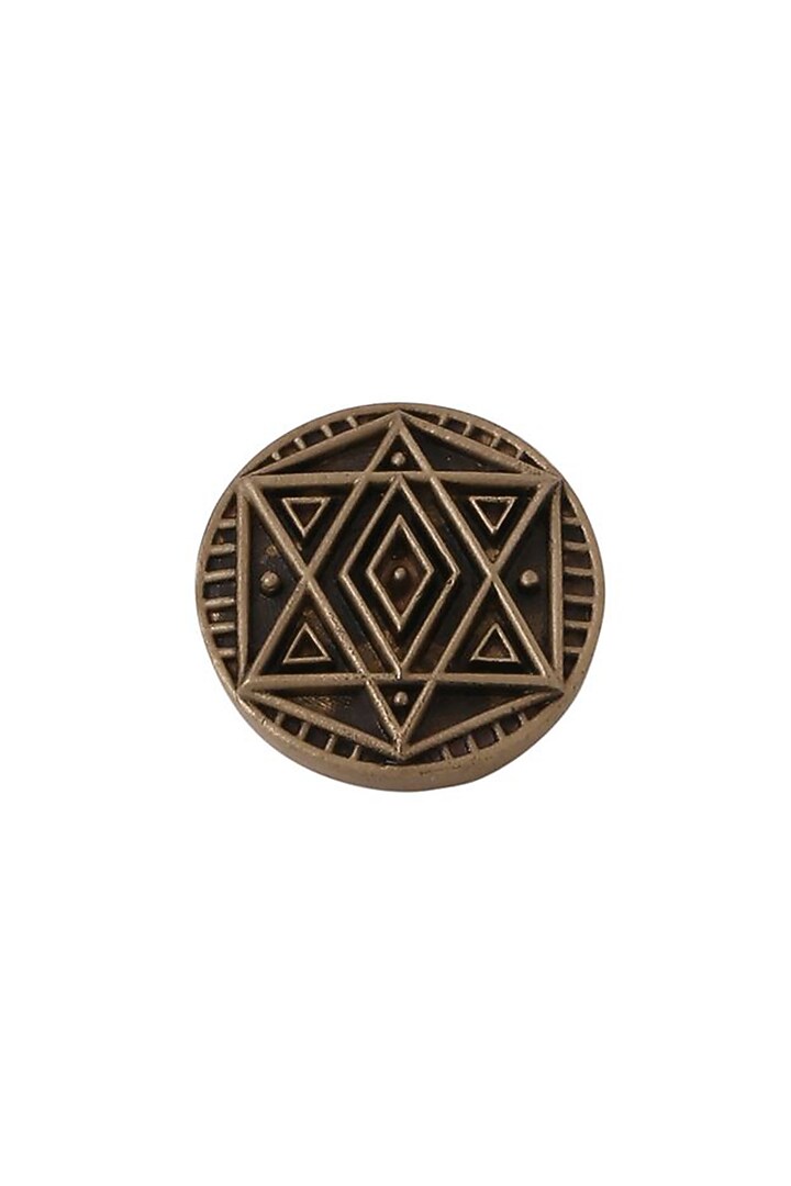 Antique Gold Pentagon Fractal Buttons (Set of 7) by Cosa Nostraa at Pernia's Pop Up Shop