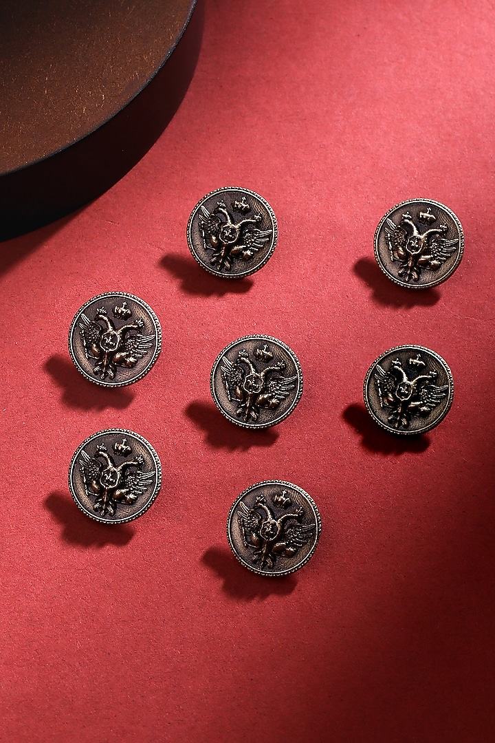 Antique Gold Regal Defender Buttons (Set of 7) by Cosa Nostraa at Pernia's Pop Up Shop