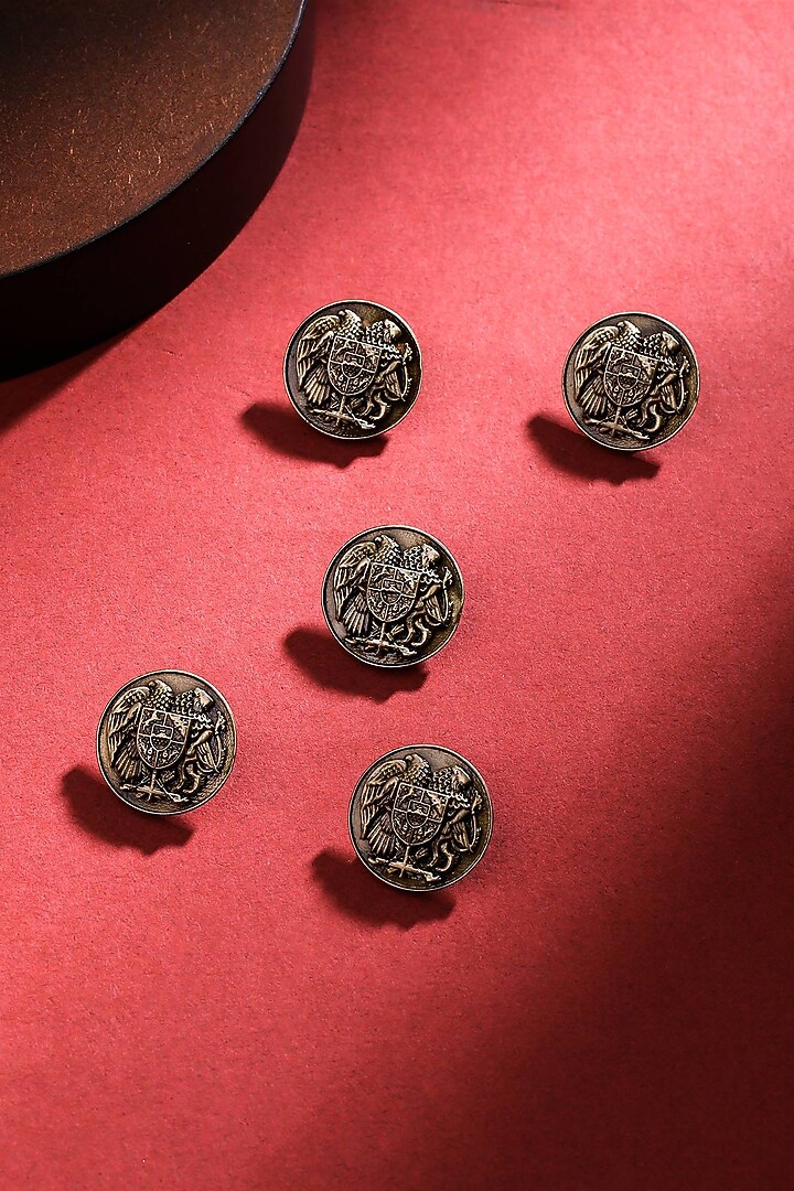 Antique Gold Ark Of Peace Buttons (Set of 5) by Cosa Nostraa at Pernia's Pop Up Shop