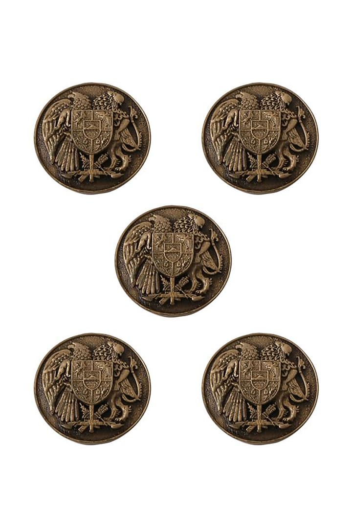 Antique Gold Ark Of Peace Buttons (Set of 5) by Cosa Nostraa at Pernia's Pop Up Shop