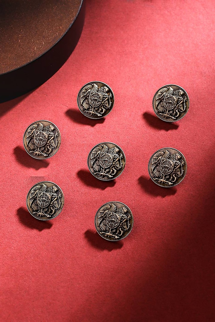 Antique Gold Ark Of Peace Buttons (Set of 7) by Cosa Nostraa at Pernia's Pop Up Shop