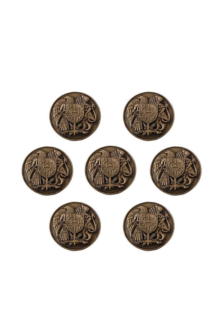 Antique Gold Ark Of Peace Buttons (Set of 7) by Cosa Nostraa at Pernia's Pop Up Shop
