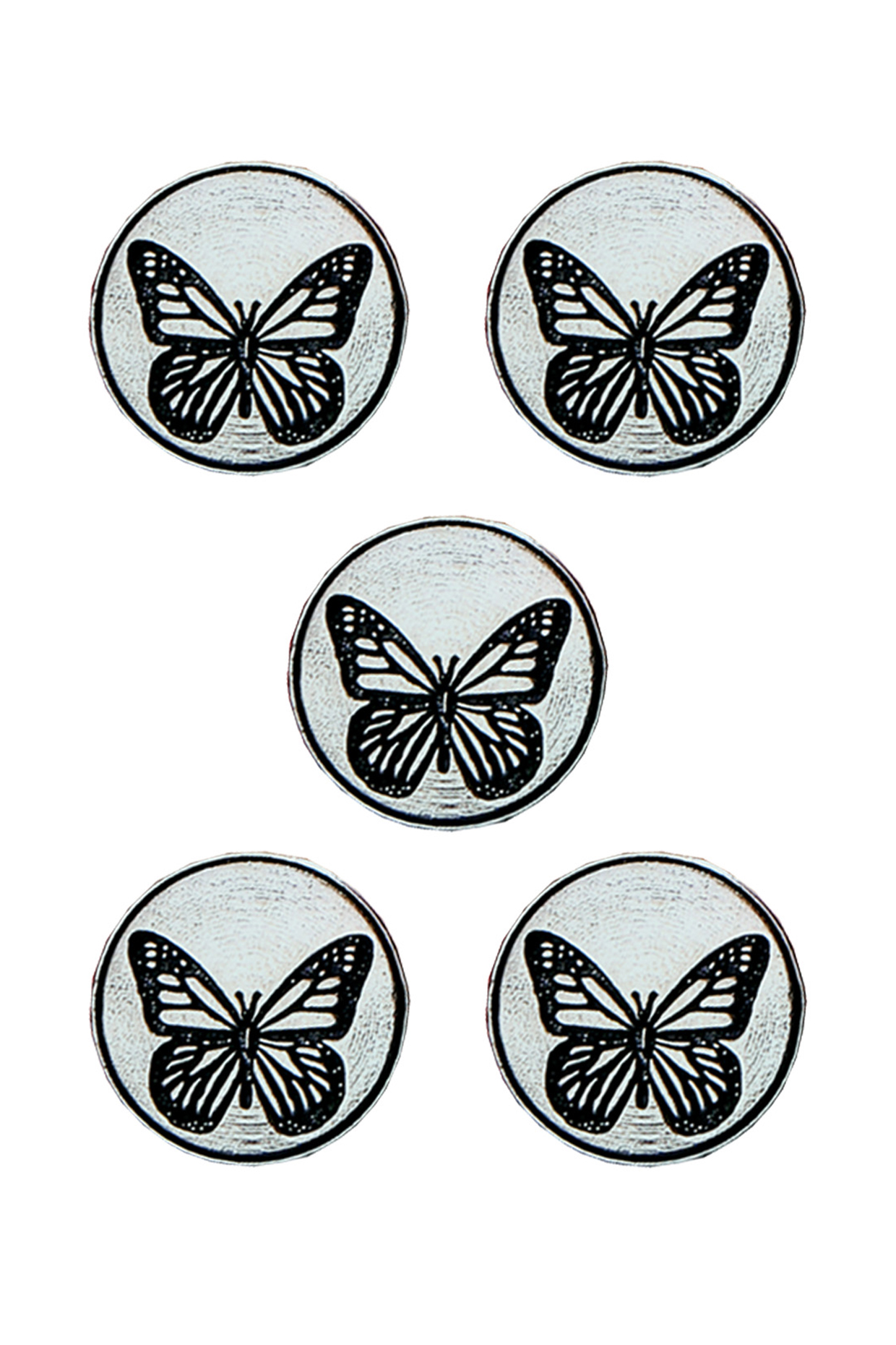 Silver Oxidised Dainty Butterfly Buttons (Set of 5) by Cosa Nostraa at Pernia's Pop Up Shop