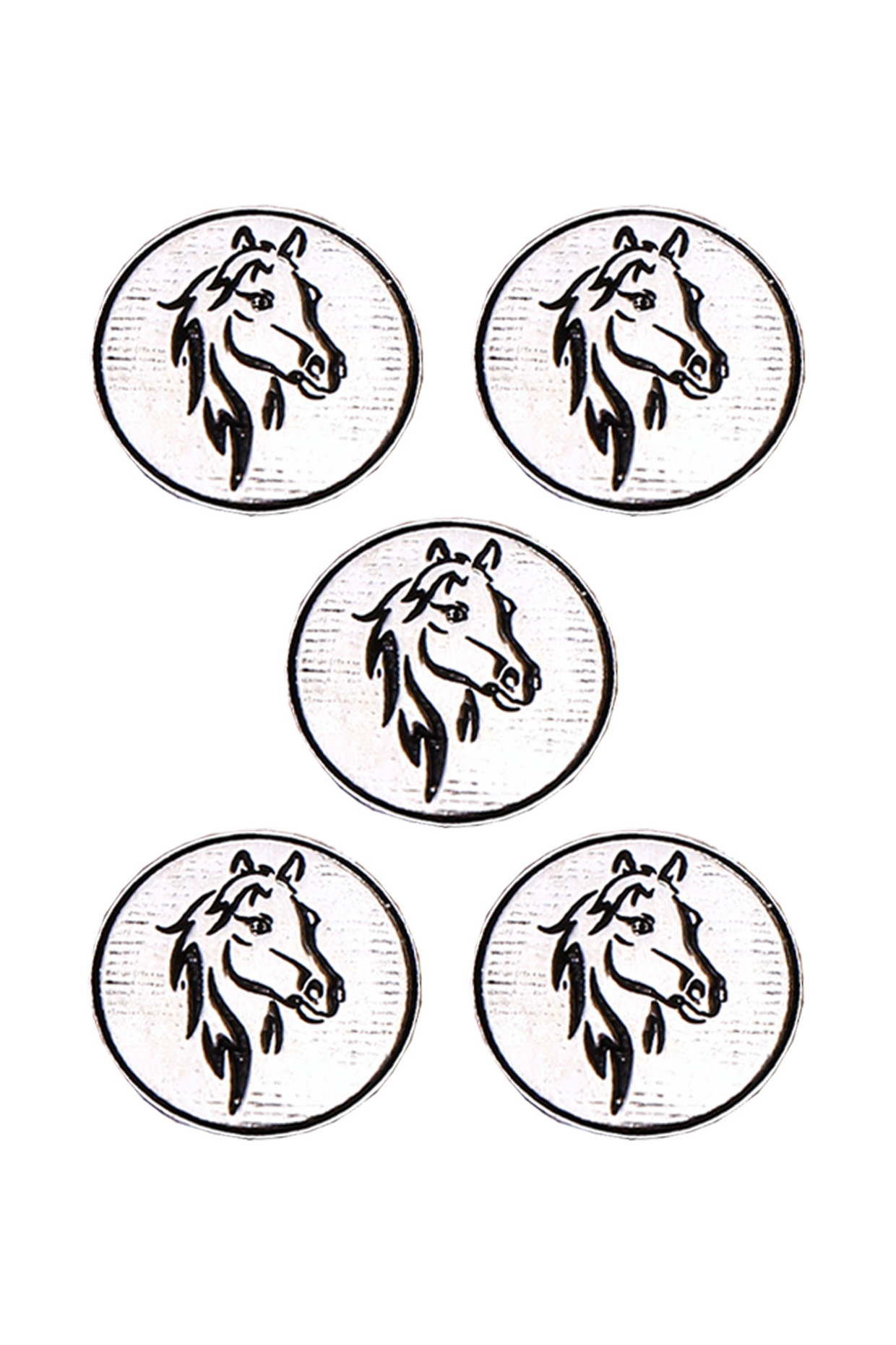 Silver Oxidised King's Knight Buttons (Set of 5) by Cosa Nostraa at Pernia's Pop Up Shop