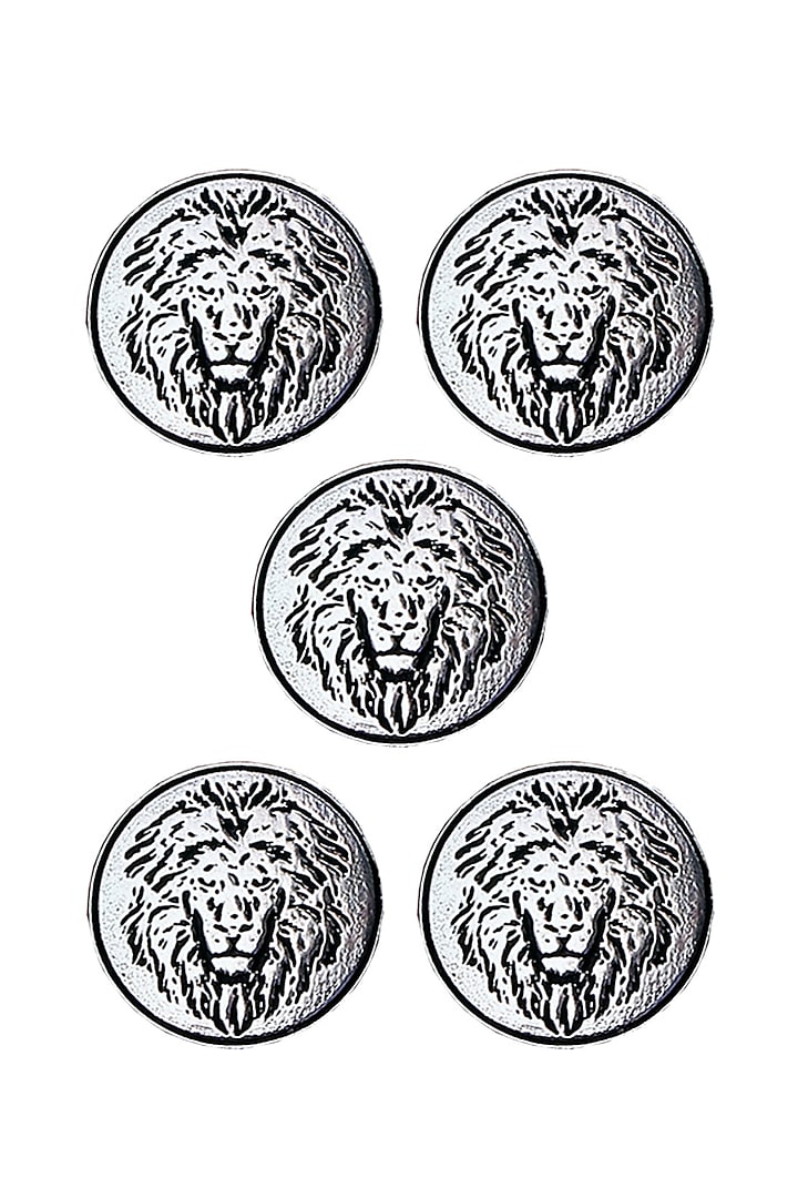 Silver Oxidised Power Ruler Buttons (Set of 5) by Cosa Nostraa at Pernia's Pop Up Shop