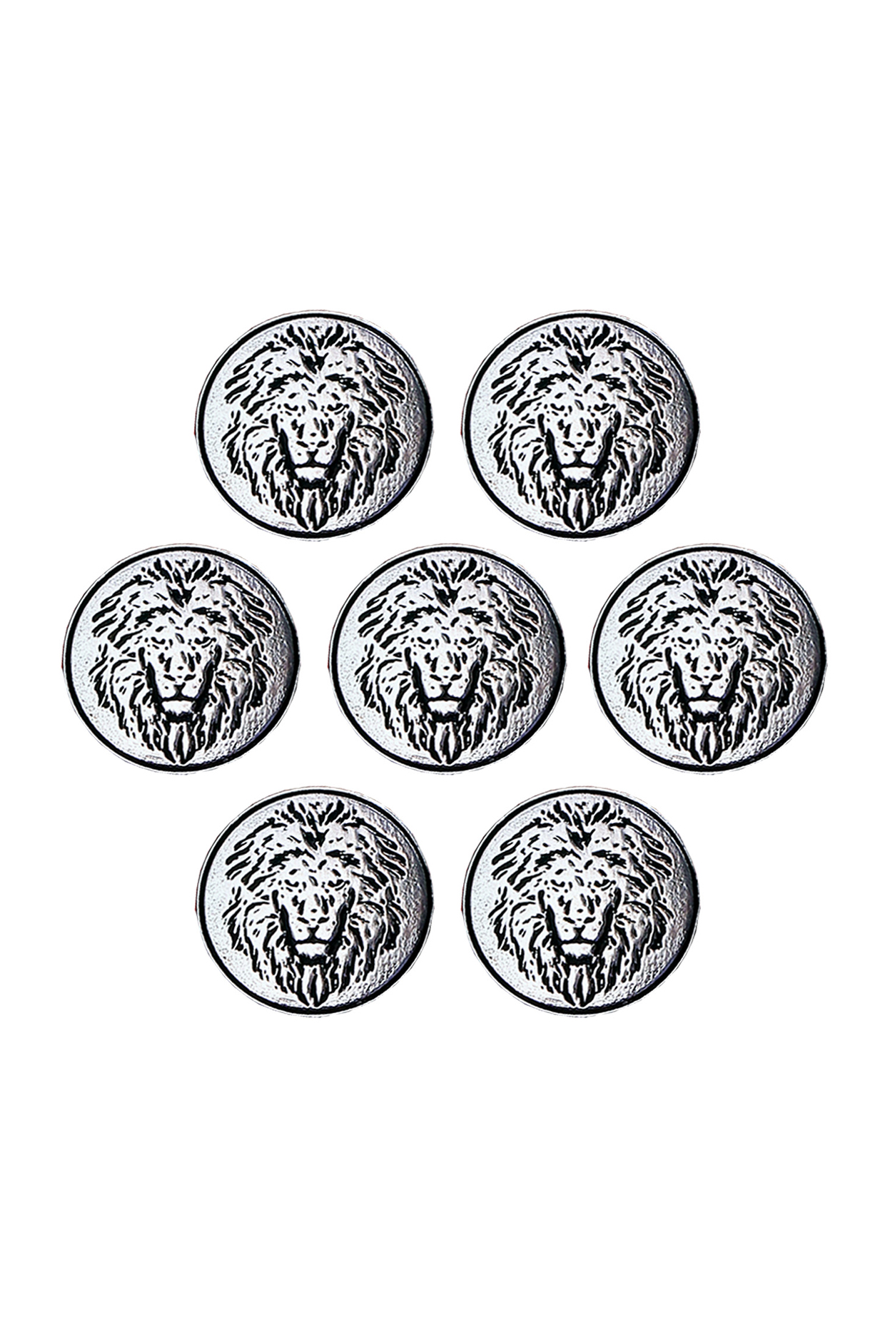Silver Oxidised Power Ruler Buttons (Set of 7) by Cosa Nostraa at Pernia's Pop Up Shop